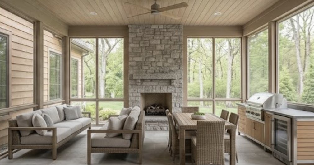 Concept rendering: screened porch